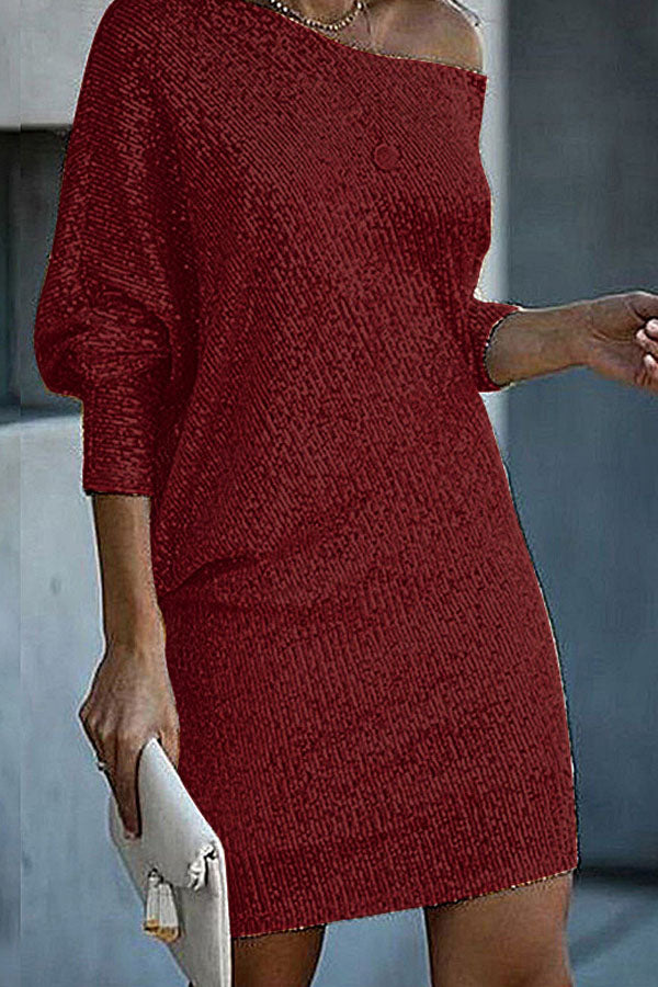 2025 wish skirt oblique shoulder bead dress