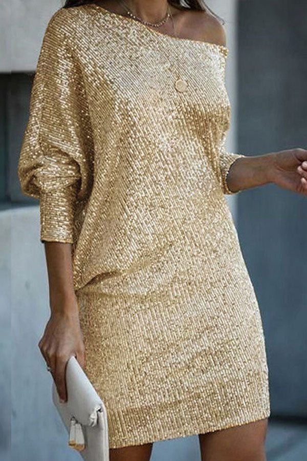 2025 wish skirt oblique shoulder bead dress