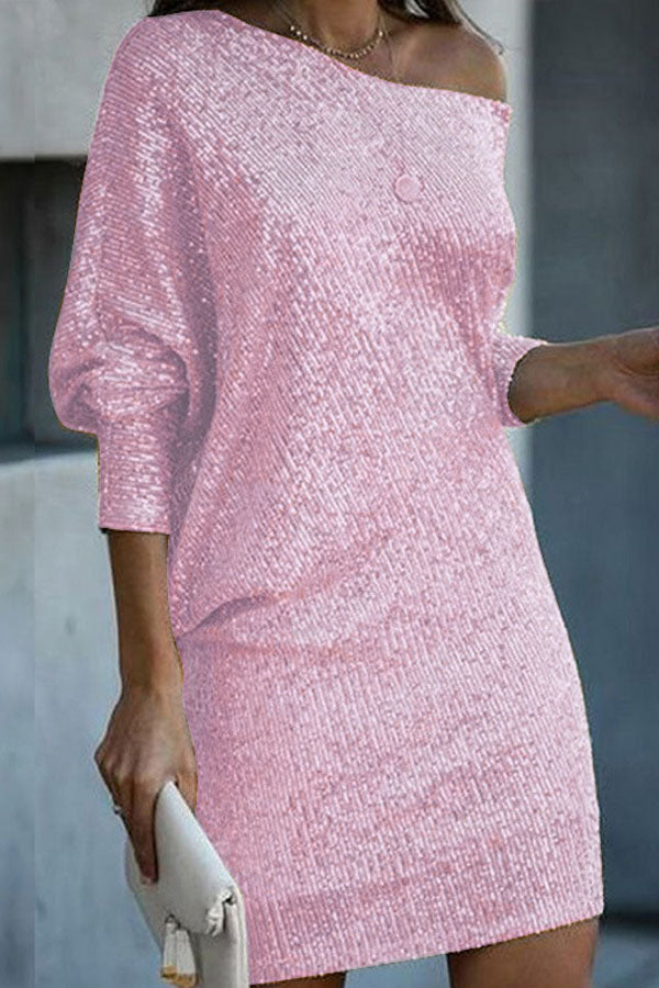 2025 wish skirt oblique shoulder bead dress