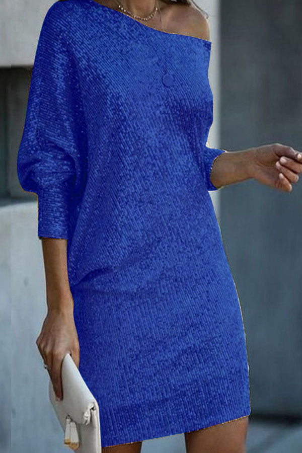 2025 wish skirt oblique shoulder bead dress