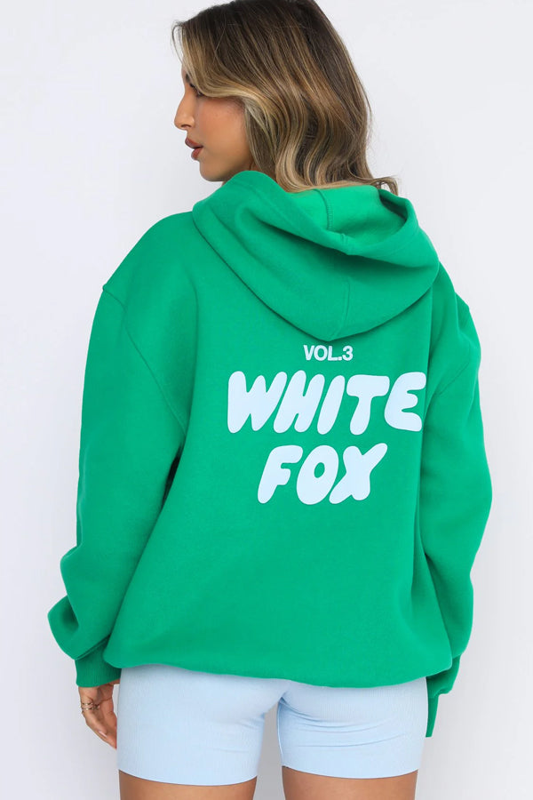 Printed Wool Font Loose Hooded Sweatshirt