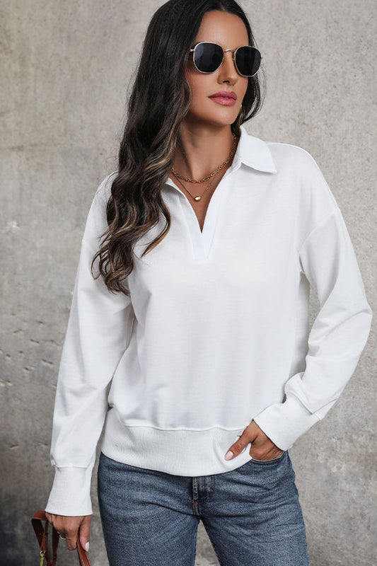 Casual Solid Color Lapel Long Sleeve