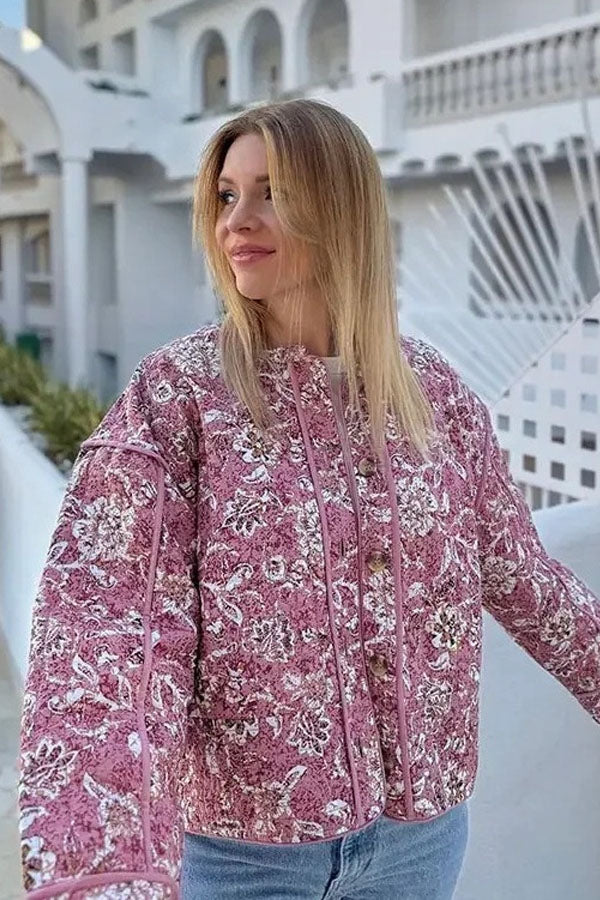 Elegant Ladies Floral Print Jacket