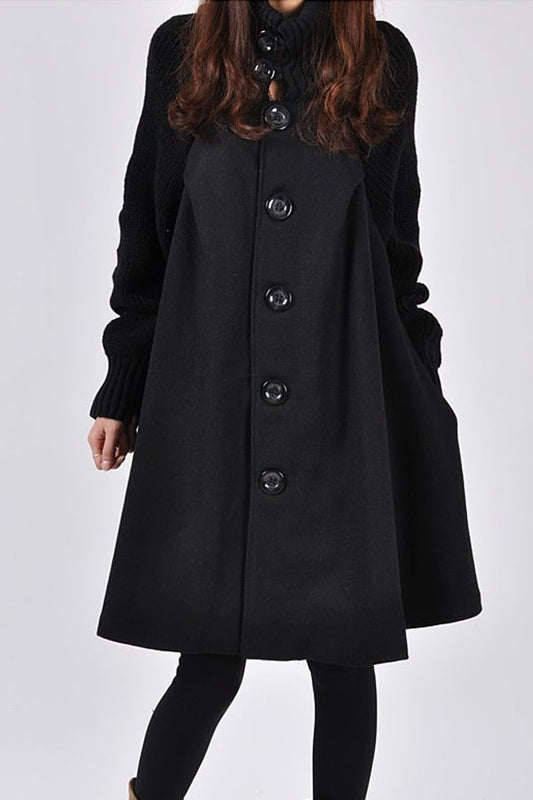 Women's clothing long loose woolen coat