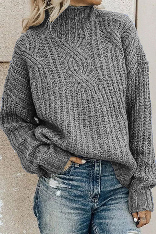 Winter warm half turtleneck knit sweater