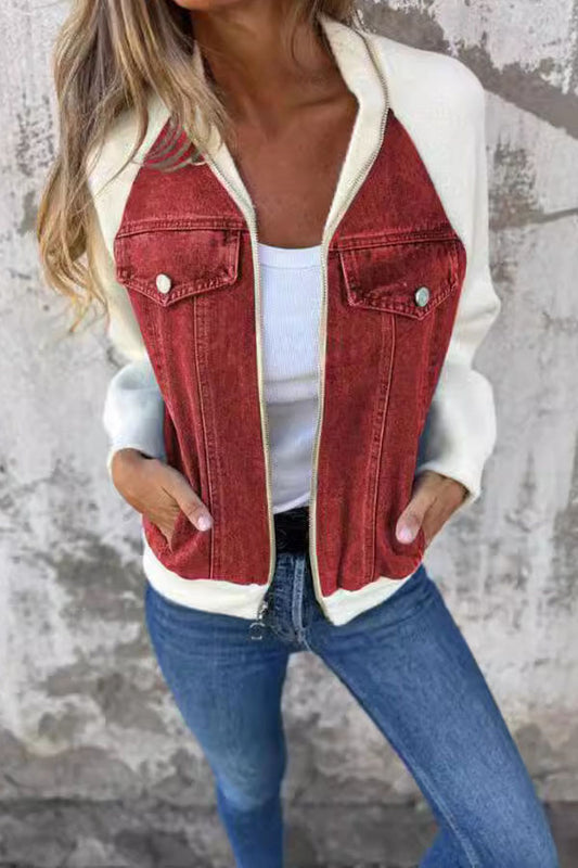 Women's Two Color Patchwork Jacket