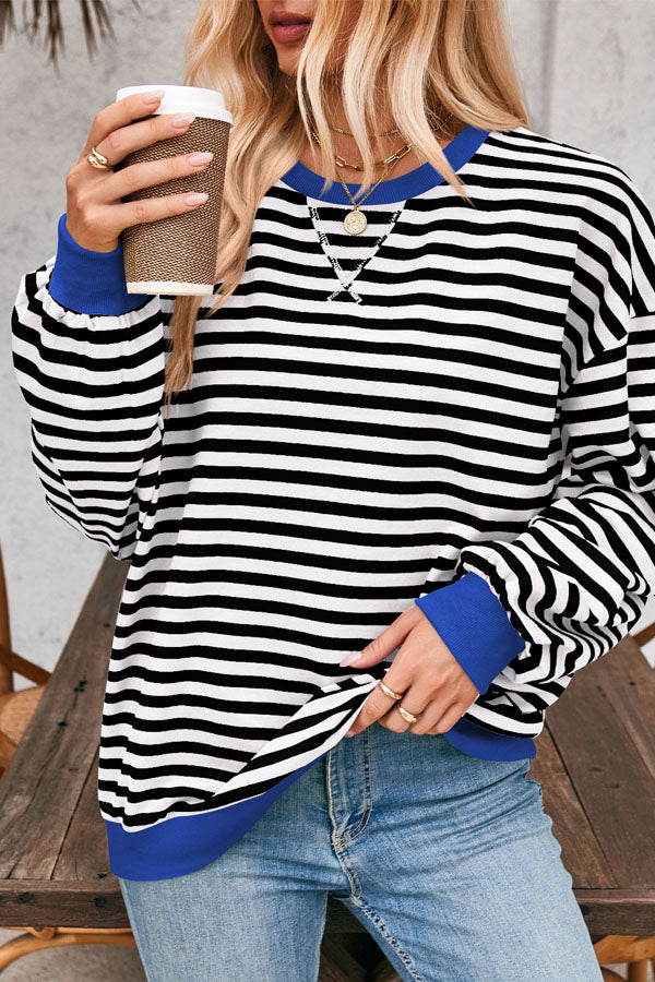 Loose casual striped sweater women