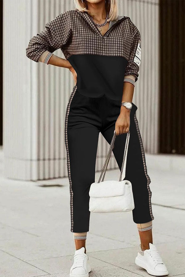 Plaid Printed Elegant Two Piece Set