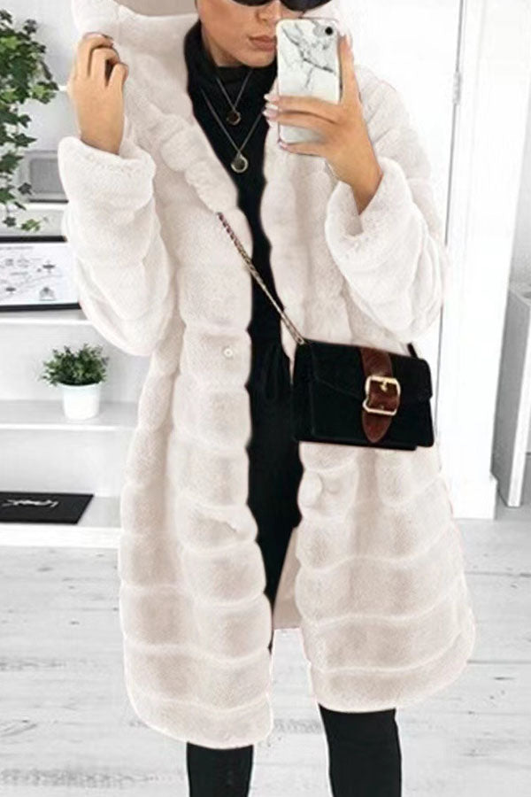 Rabbit Fur Padded Thickened Faux Mink Coat