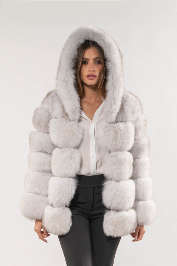 Women's Short Hooded Faux Fur Coat