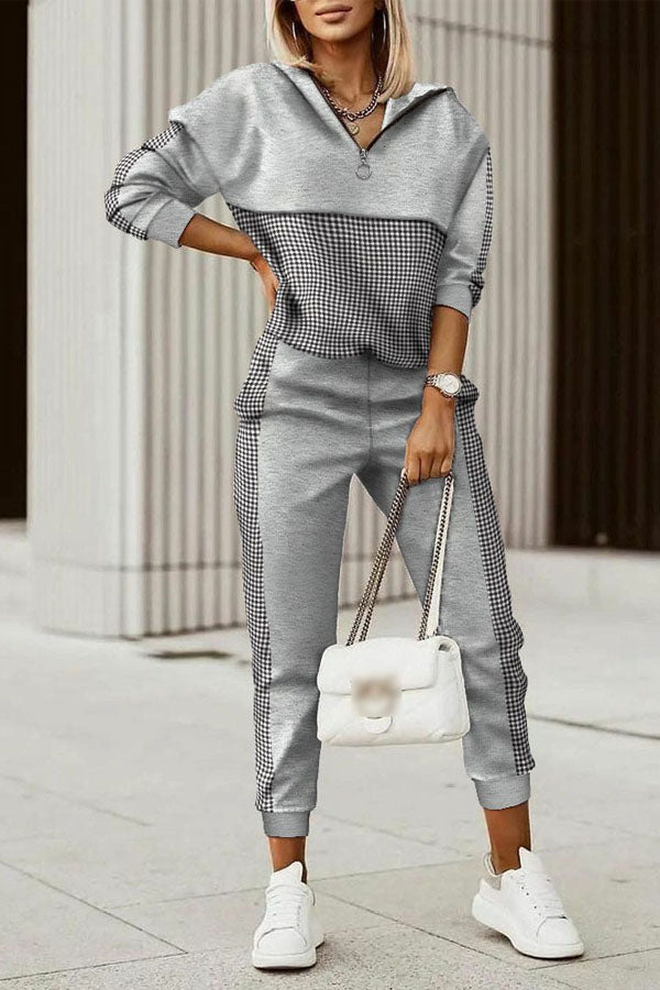 Plaid Printed Elegant Two Piece Set