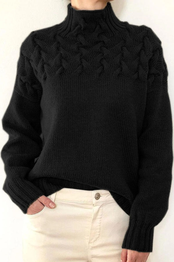 3D Embossed Lantern Sleeve Sweater