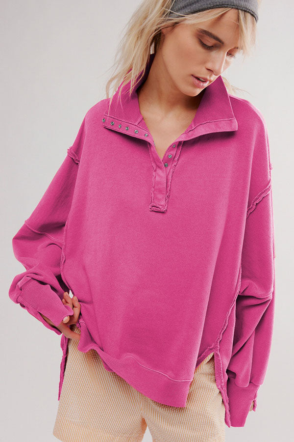 Hip Hop Button Down V-Neck Top