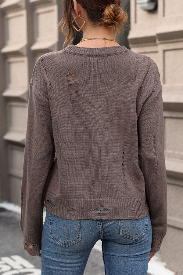 Long Sleeve Hollow Hole Sweater