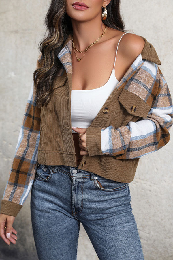 Corduroy Plaid Jacket