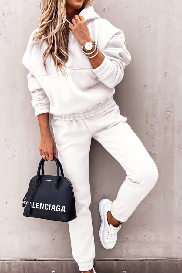 Casual Hooded Sweatshirt Set