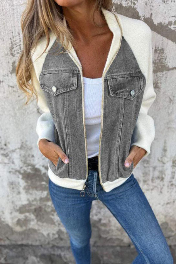 Women's Two Color Patchwork Jacket