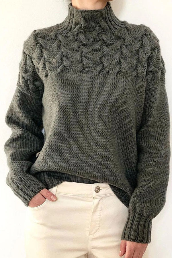 3D Embossed Lantern Sleeve Sweater
