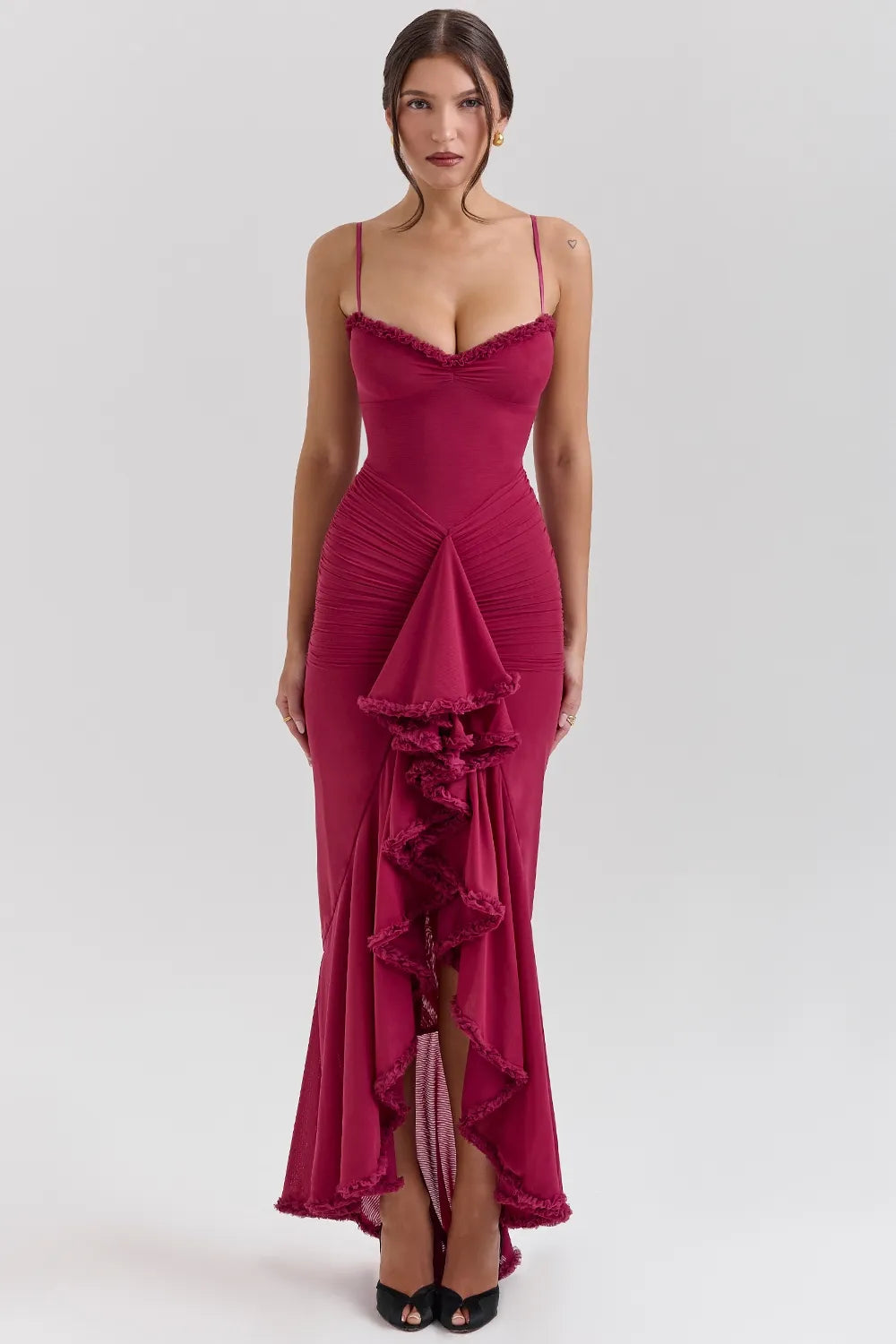 Statement Ruffle Front Gown