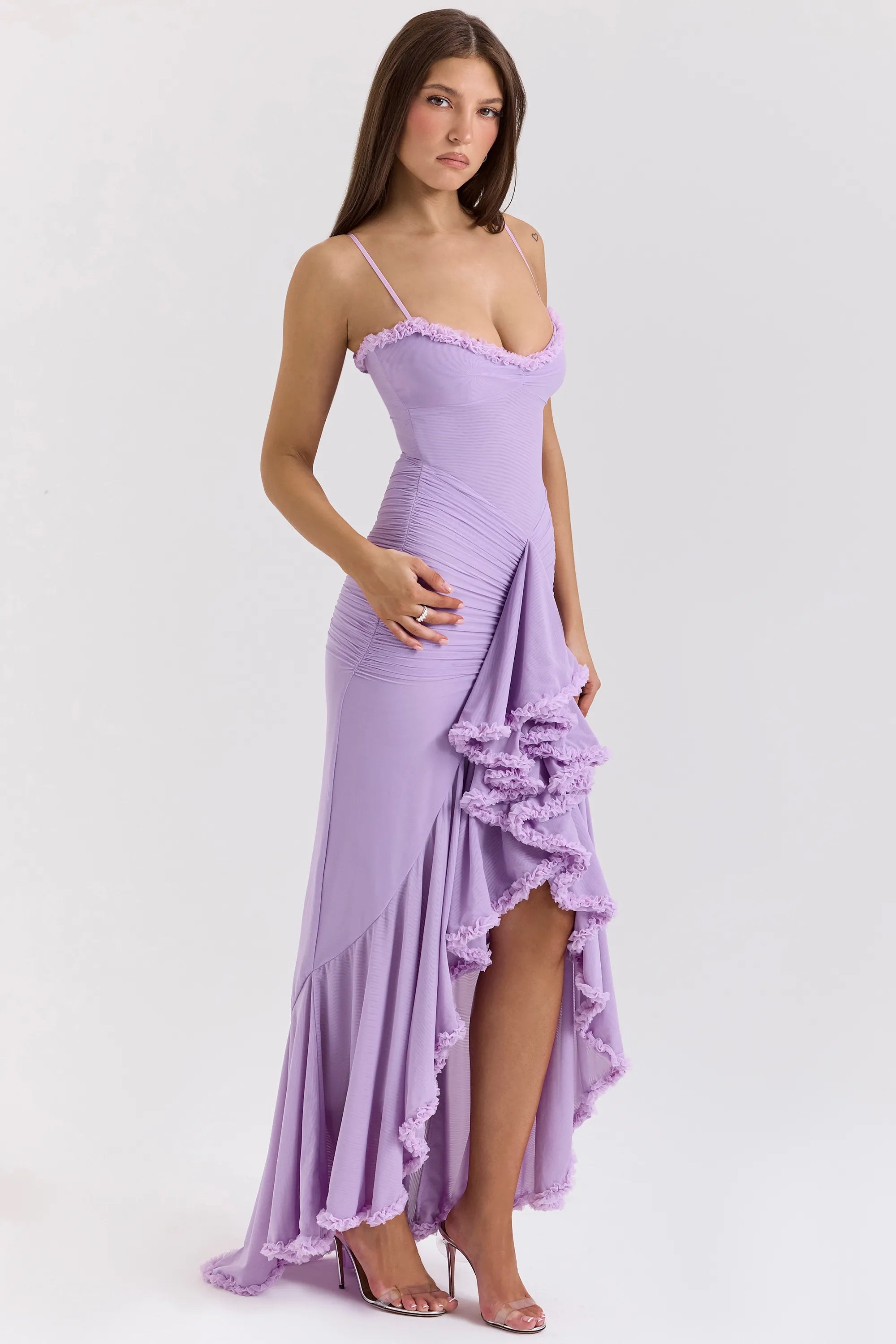 Statement Ruffle Front Gown
