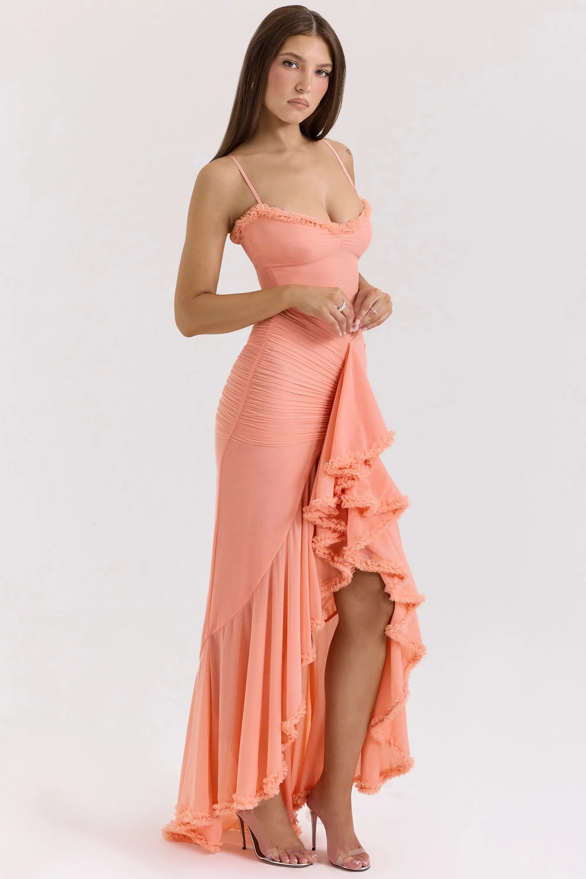 Statement Ruffle Front Gown