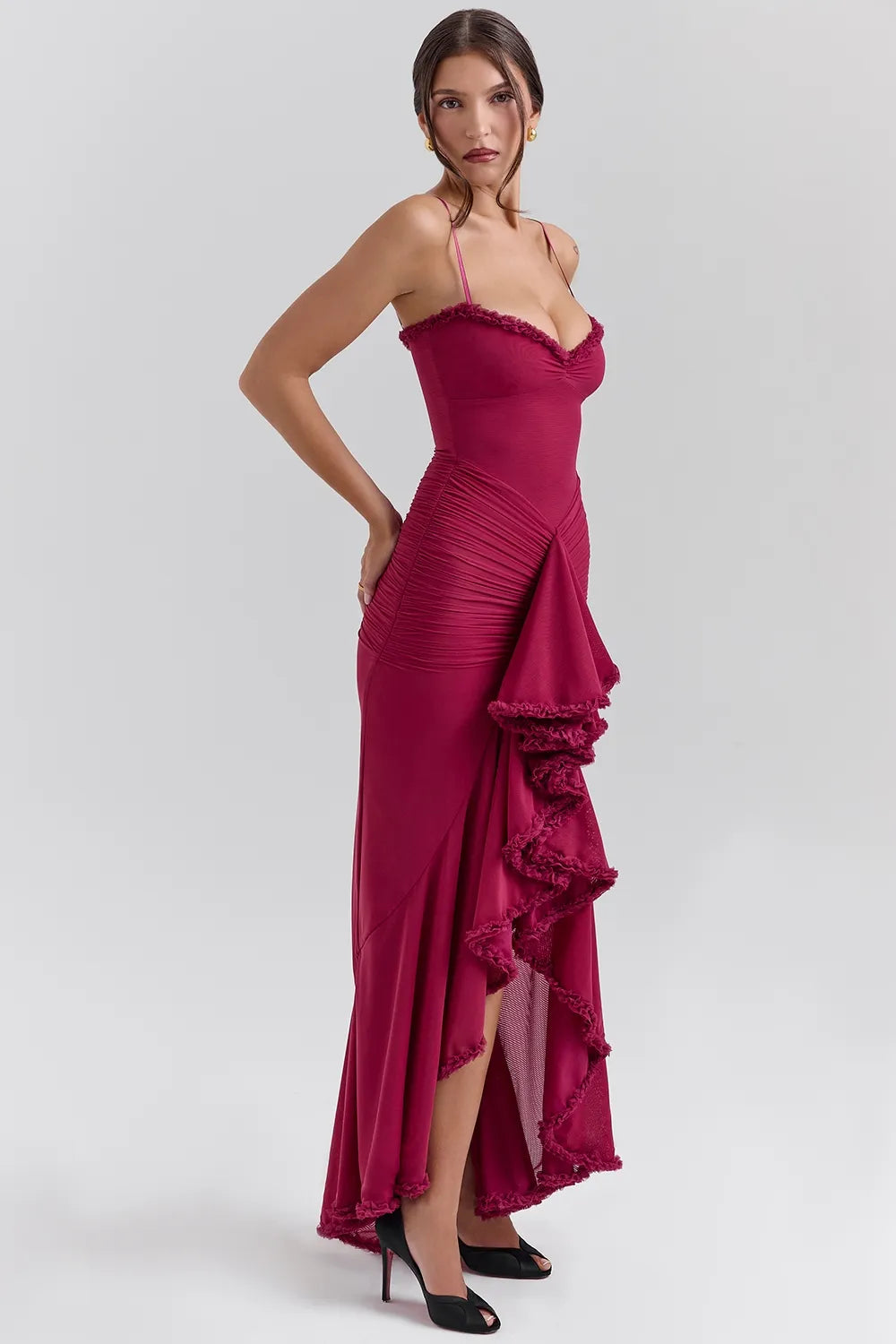 Statement Ruffle Front Gown