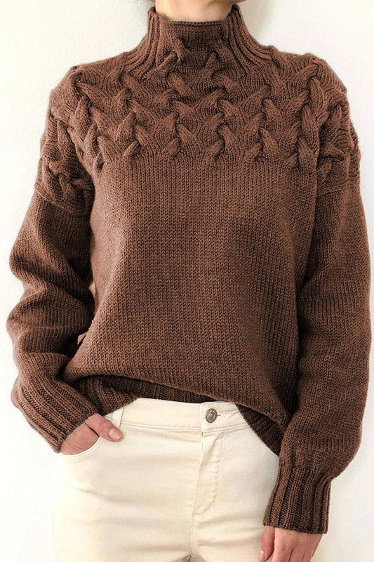 3D Embossed Lantern Sleeve Sweater