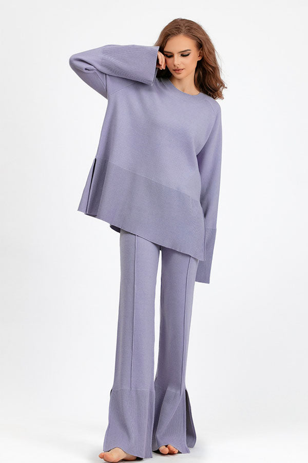 High-waisted wide-legged pants set
