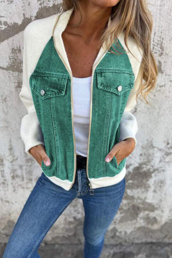 Women's Two Color Patchwork Jacket