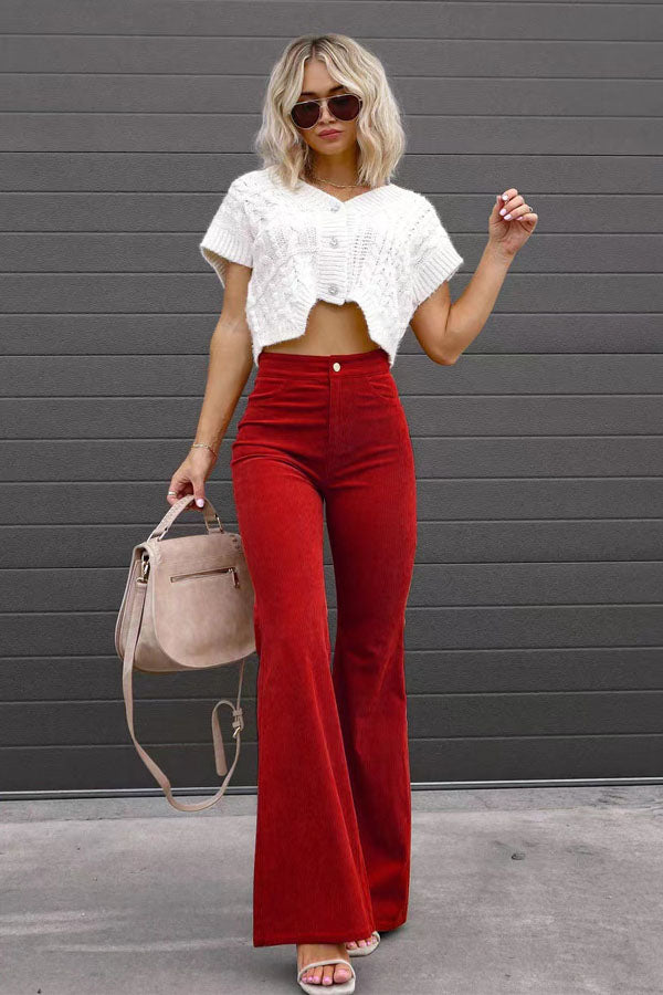 Autumn Winter Corduroy Flared Pants
