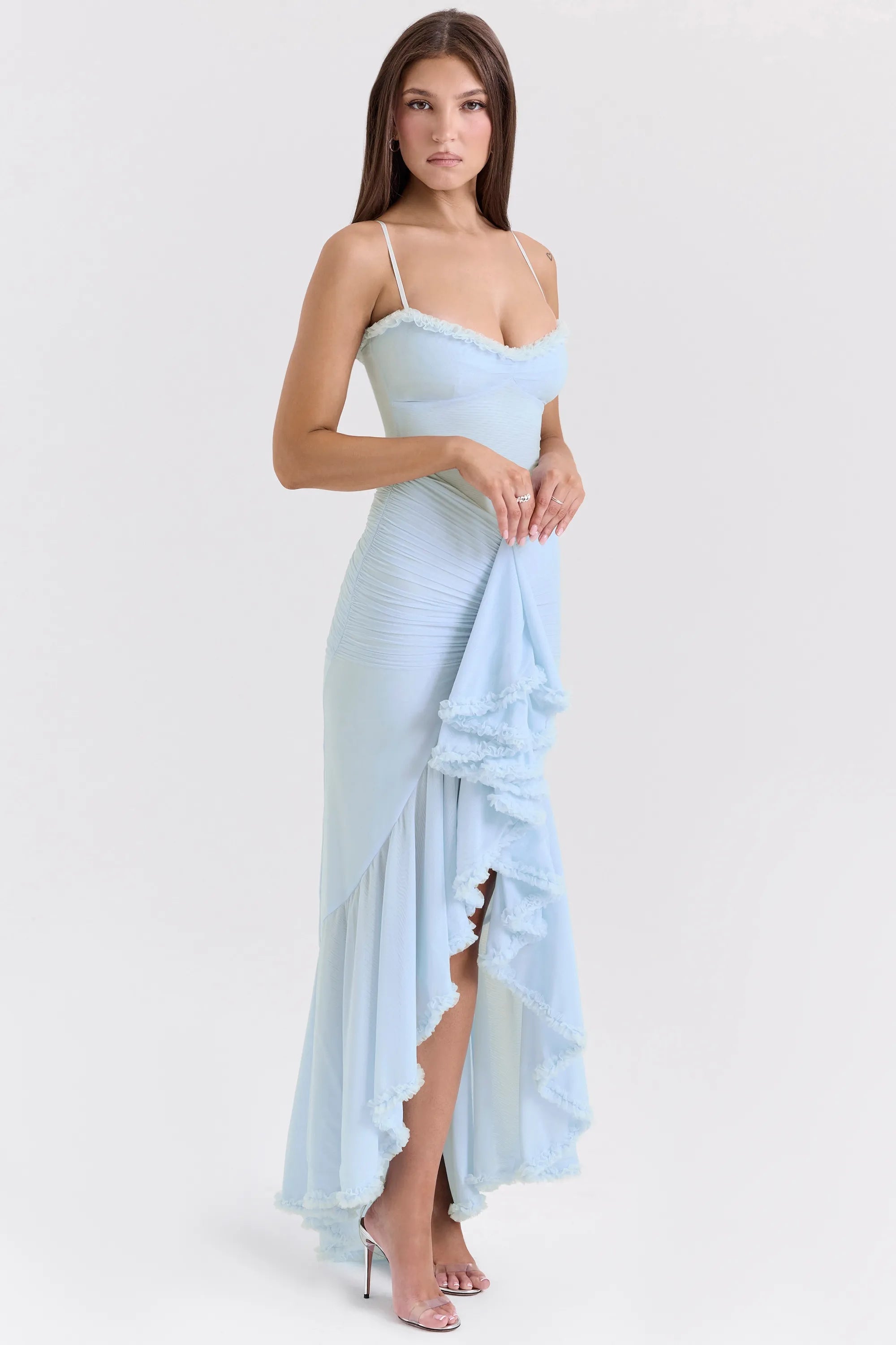 Statement Ruffle Front Gown