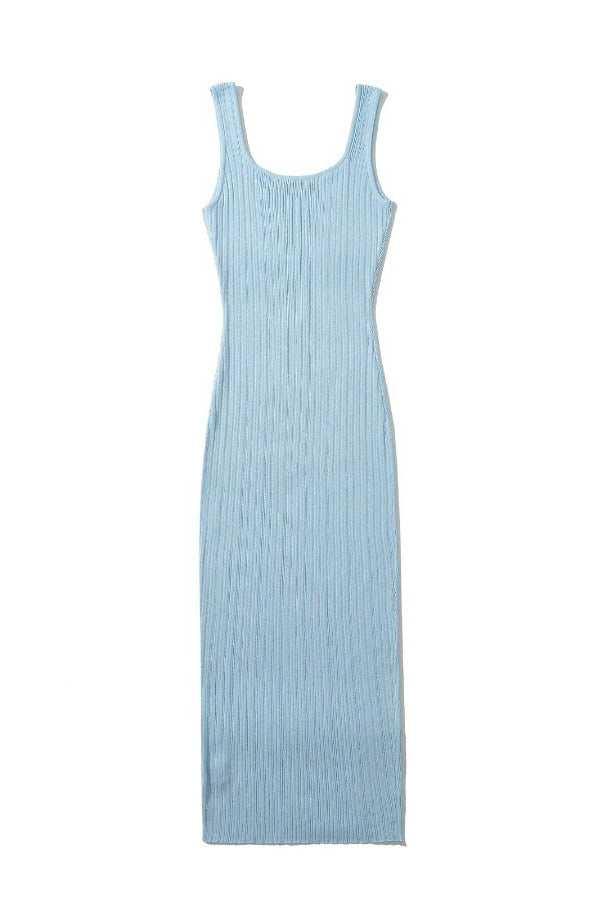 Ribbed mid-length knit dress