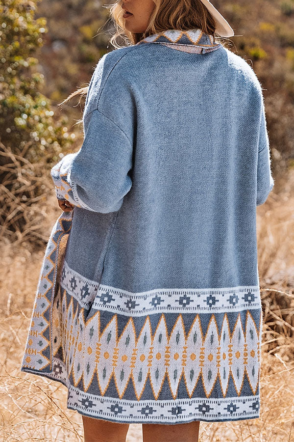 Bohemian Knit Printing Sweaters Coats