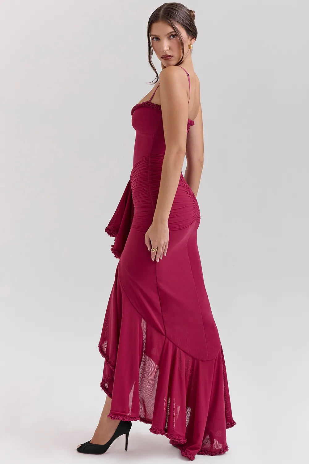Statement Ruffle Front Gown
