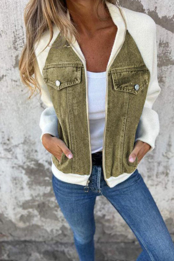 Women's Two Color Patchwork Jacket