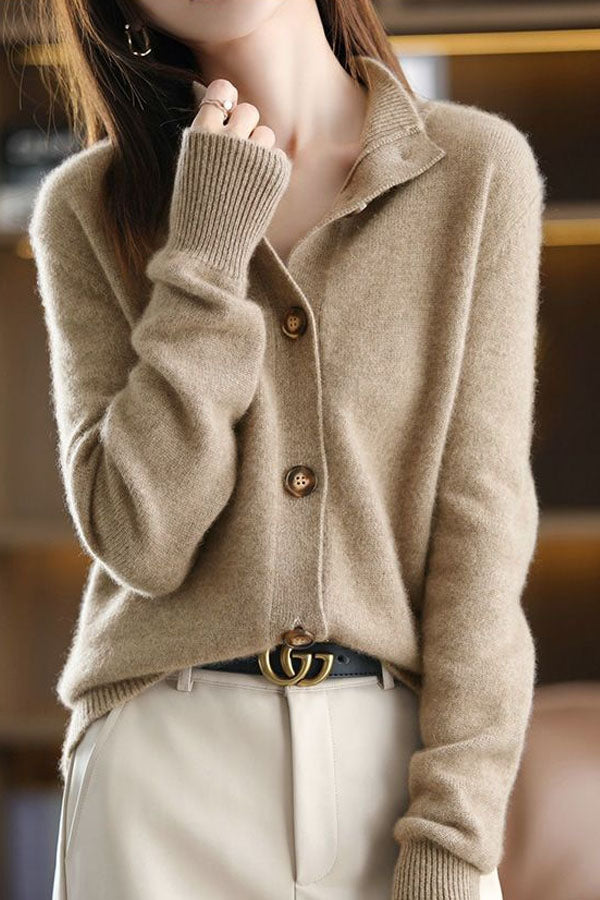 Elegant Knit Cardigan Vintage Luxury Winter Sweater