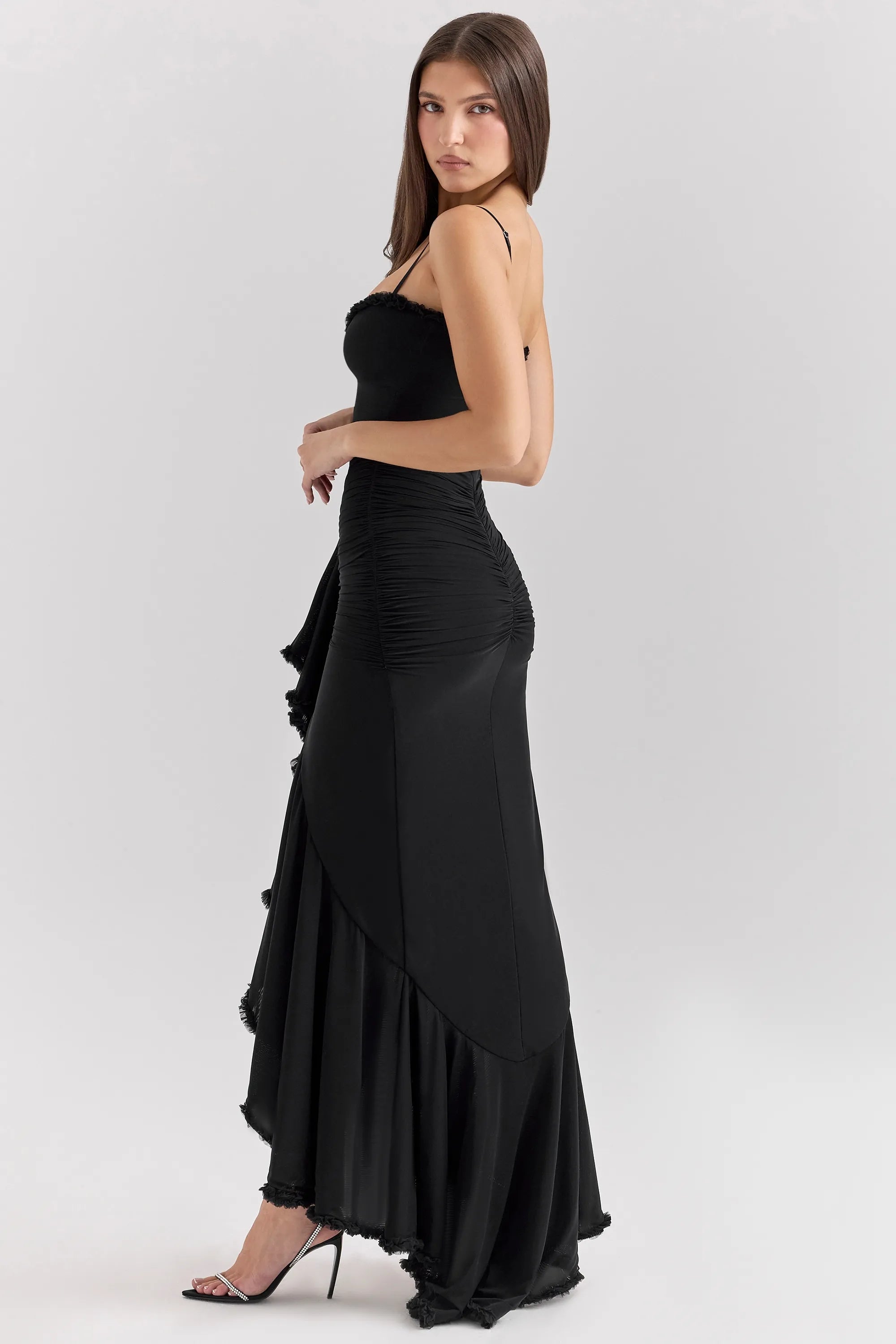 Statement Ruffle Front Gown