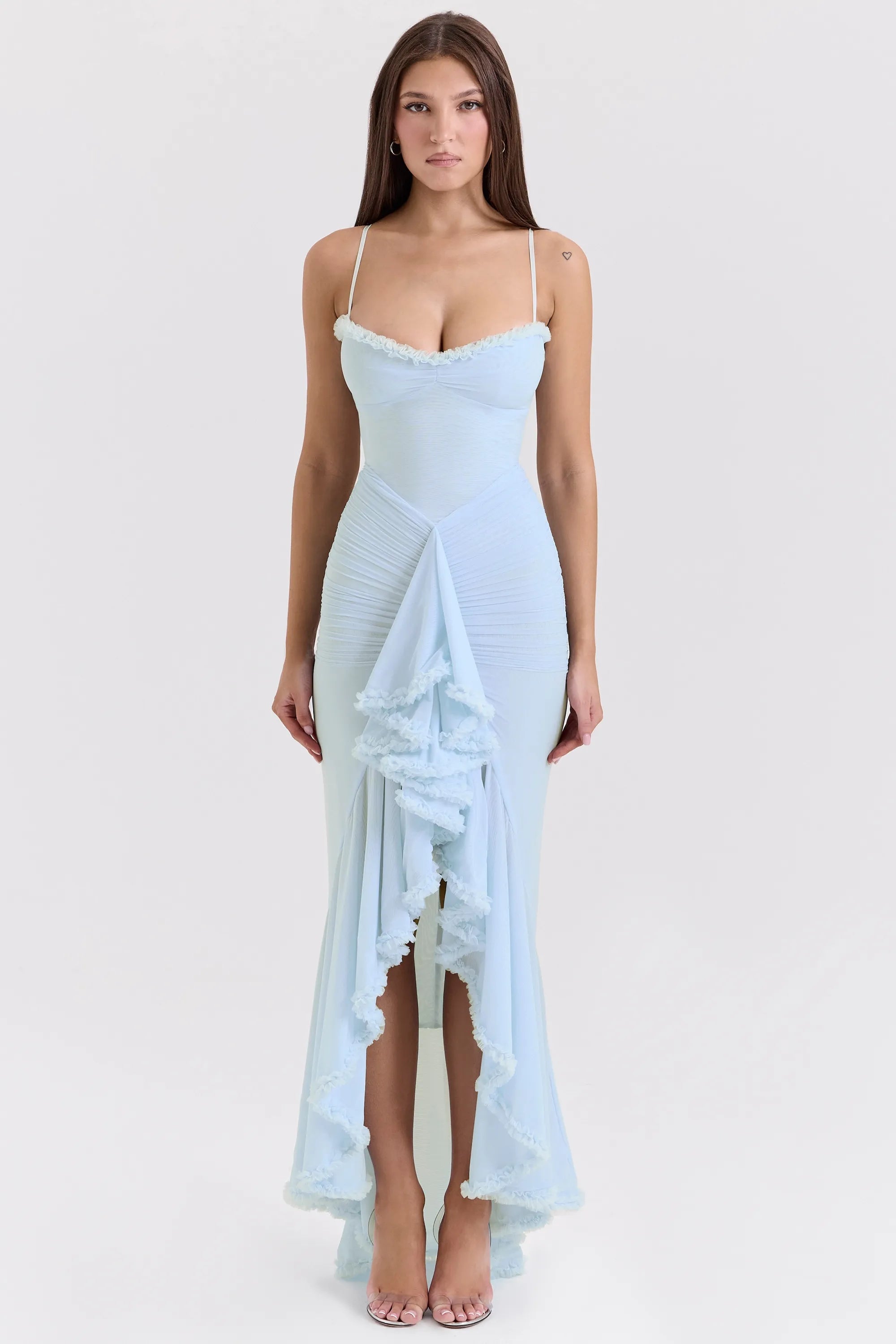 Statement Ruffle Front Gown