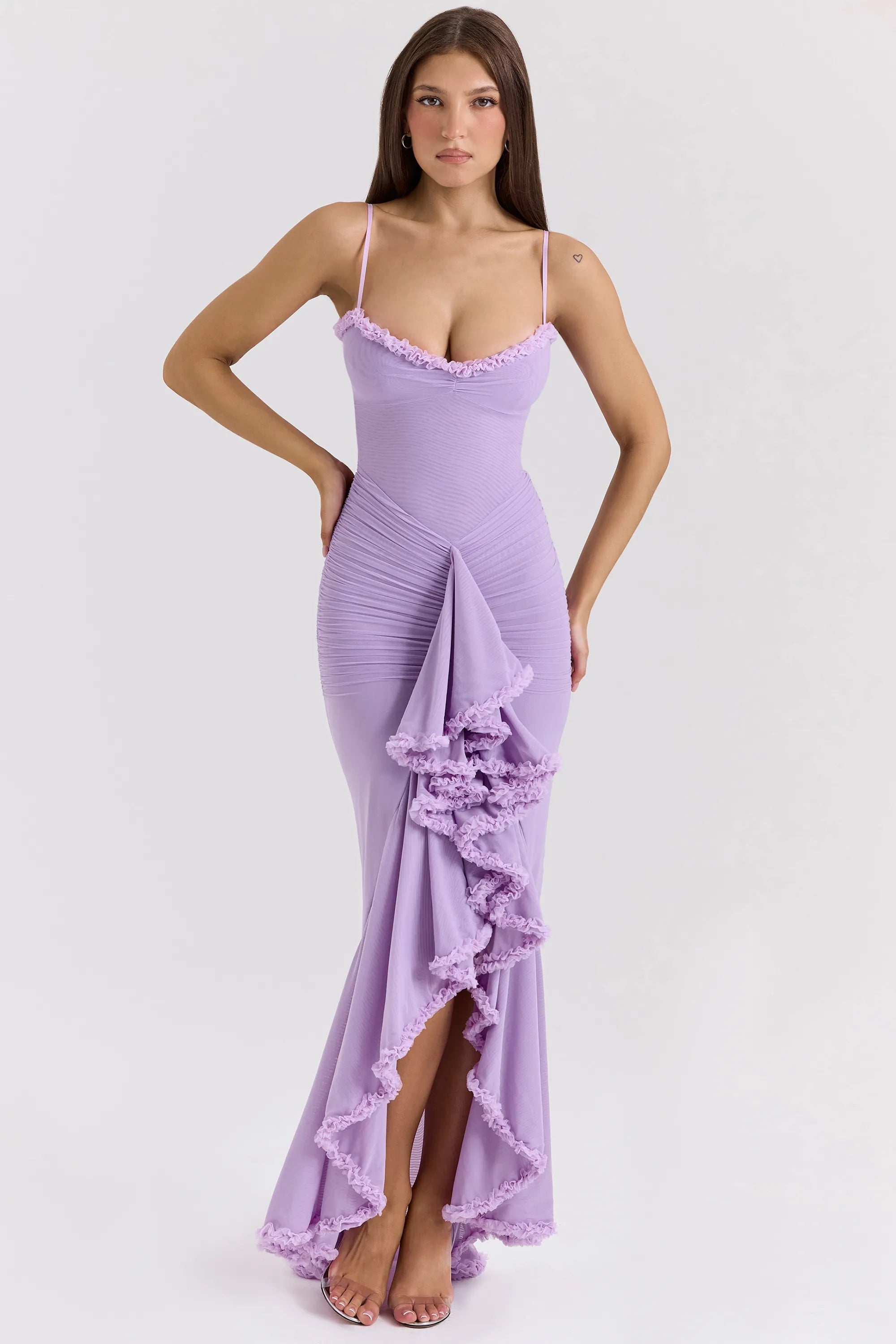 Statement Ruffle Front Gown