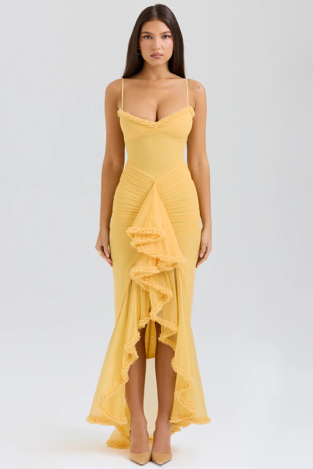 Statement Ruffle Front Gown