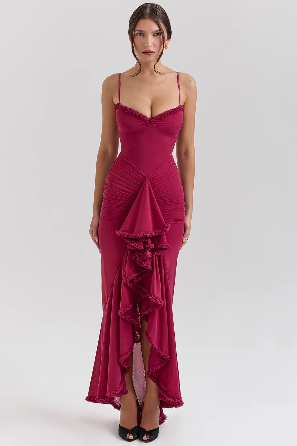 Statement Ruffle Front Gown