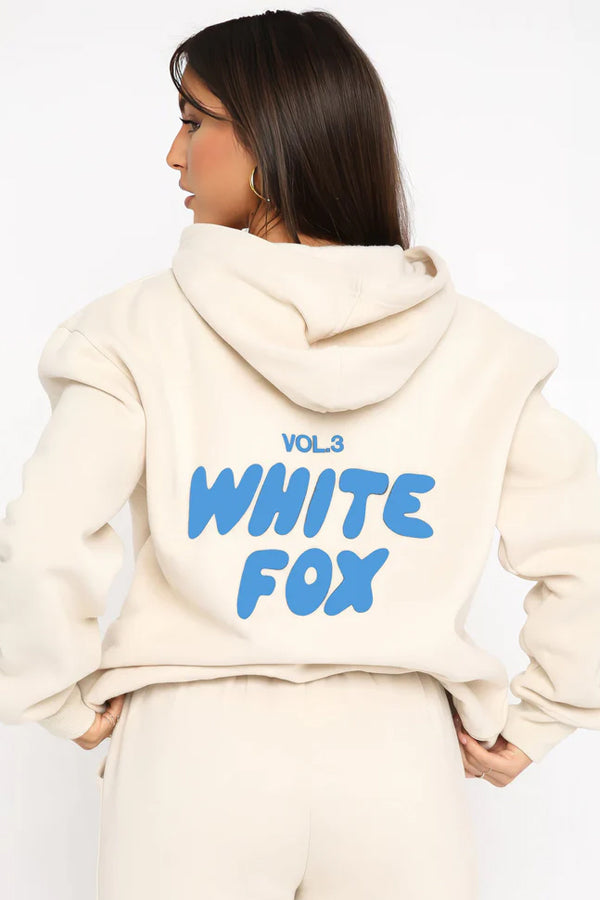 Printed Wool Font Loose Hooded Sweatshirt