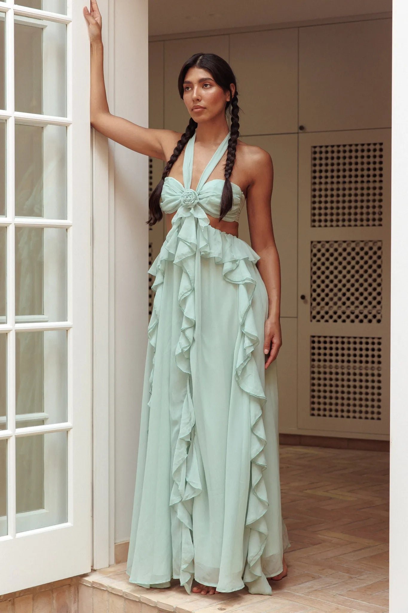 BELLE RUFFLE MAXI DRESS
