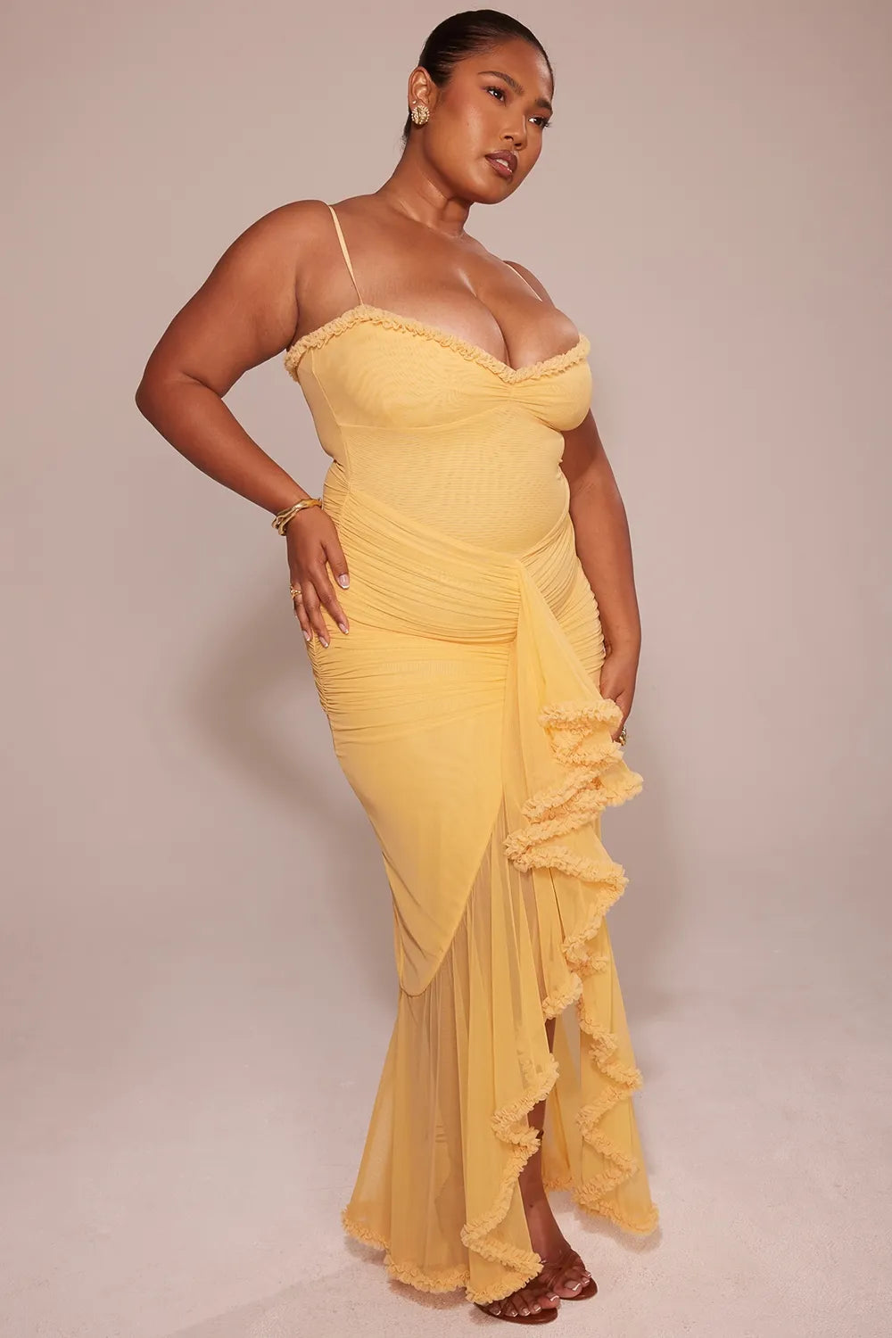 Statement Ruffle Front Gown
