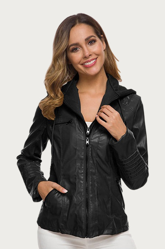 Gothic Faux Leather Jacket Women Coat