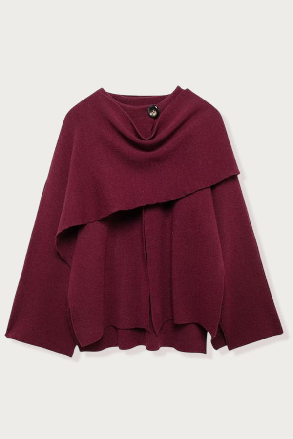 Asymmetric short sleeve scarf short knitted coat coat