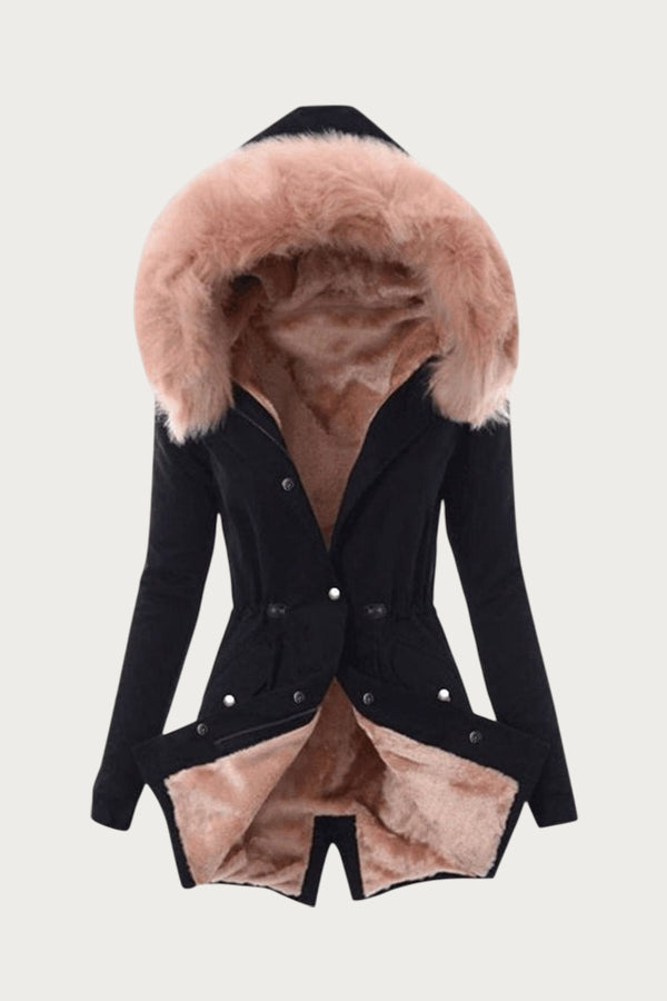 Durable Women Outwear Thick Drawstring Cozy Solid Color Casual Jacket
