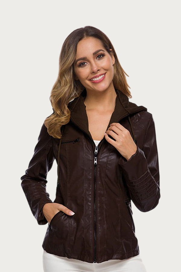 Gothic Faux Leather Jacket Women Coat