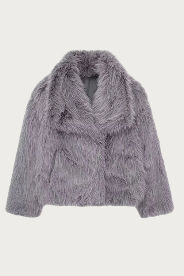 Fall and Winter Puffy Fur Coat