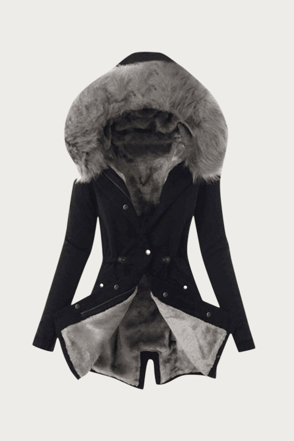 Durable Women Outwear Thick Drawstring Cozy Solid Color Casual Jacket